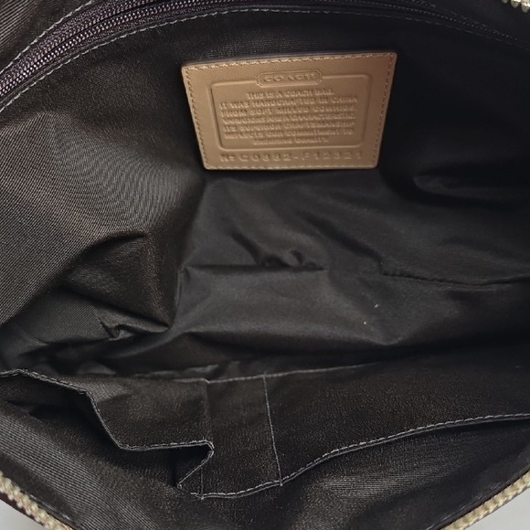 COACH F12321 MADISON BAG TAN BROWN BAMBOO PEBBLED DUFFLE BOHO HOBO PURSE - Picture 12 of 16